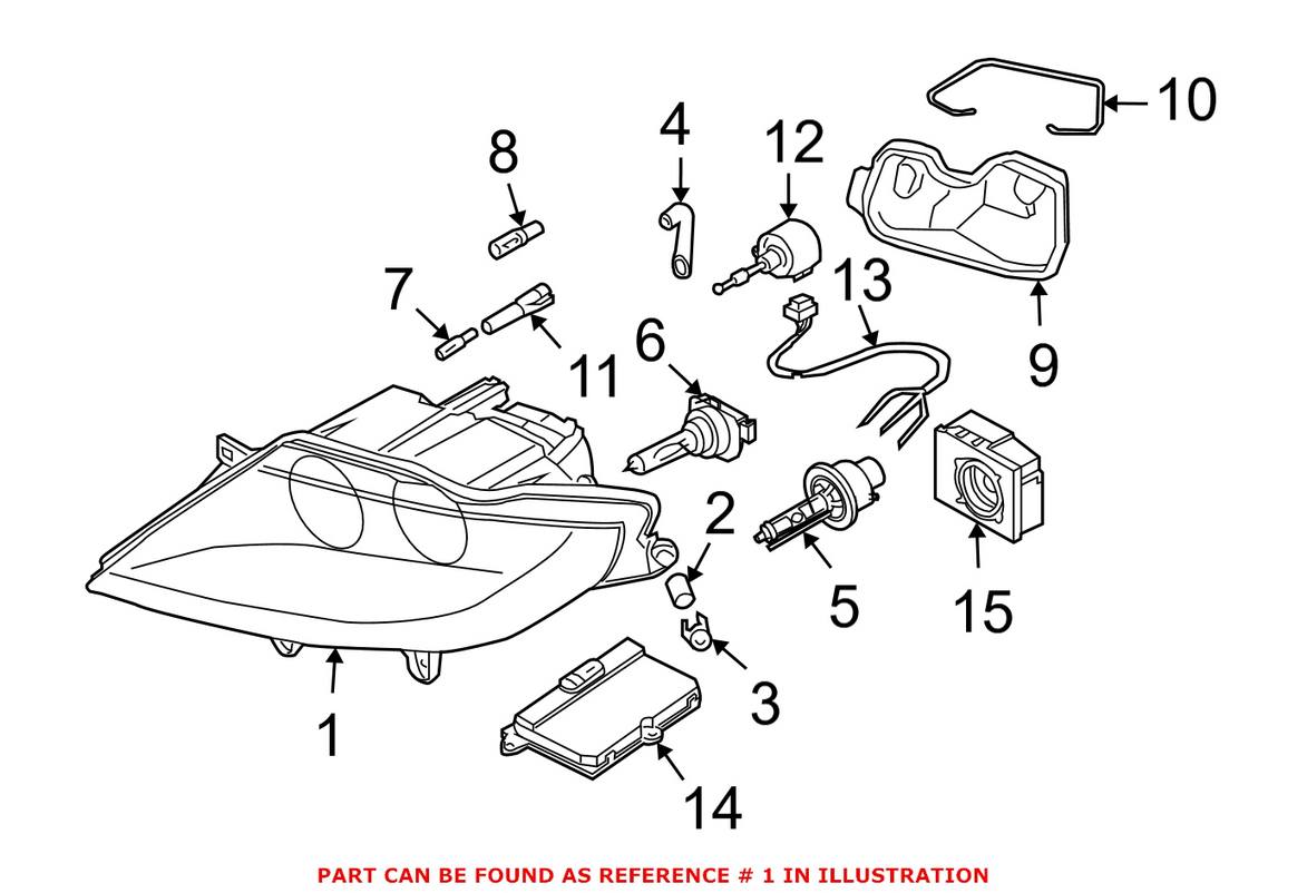 BMW Headlight Assembly - Driver Side (Xenon) 63127165701